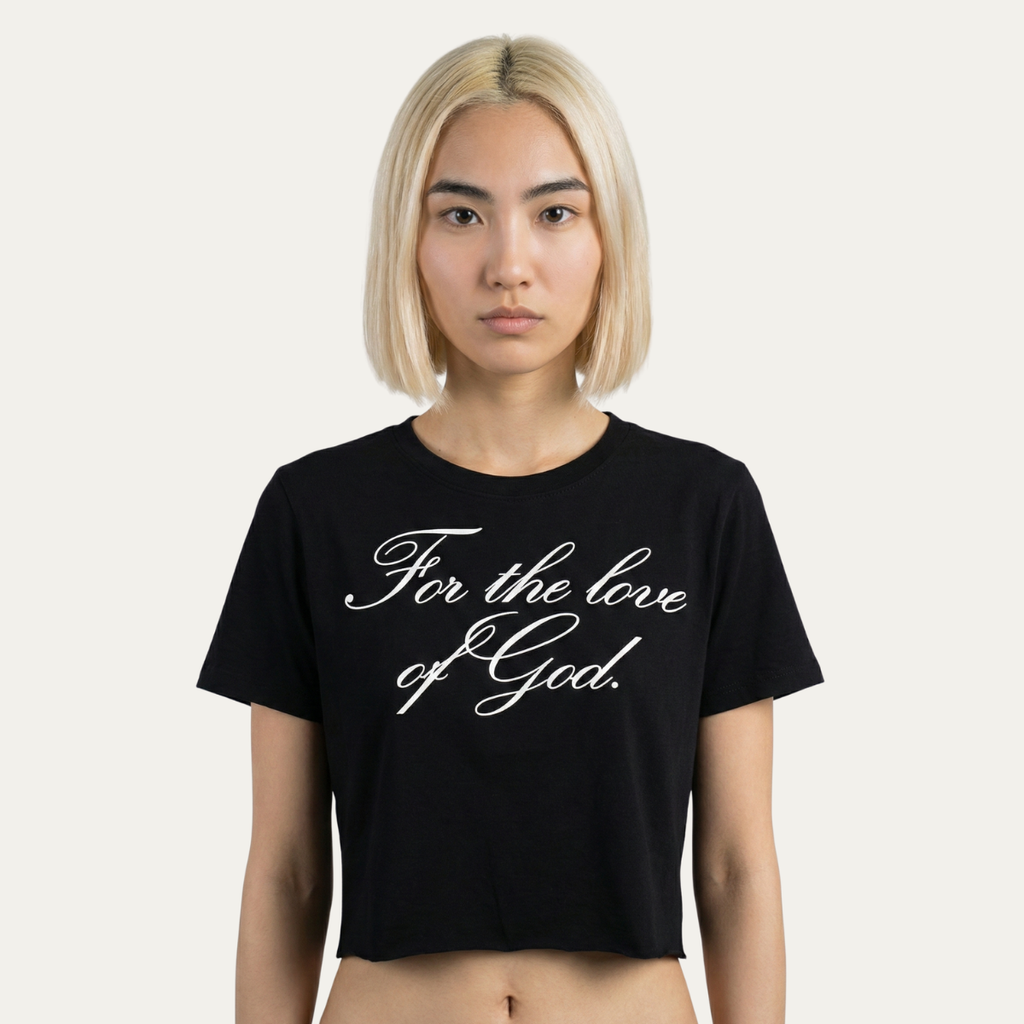 "For The Love Of God" Baby Tee [Black]