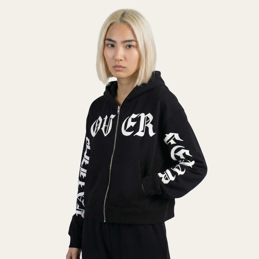 "Faith Over Fear" Zip-Up Hoodie [Black]