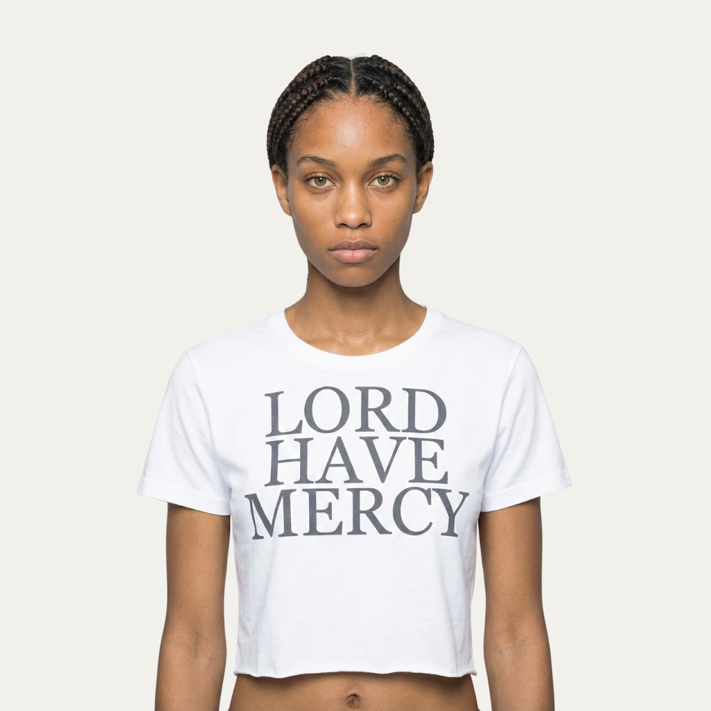"Lord Have Mercy" Baby Tee [White]