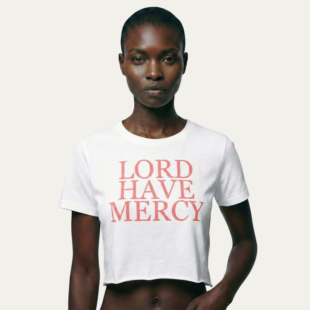 "Lord Have Mercy" Baby Tee [Ivory]