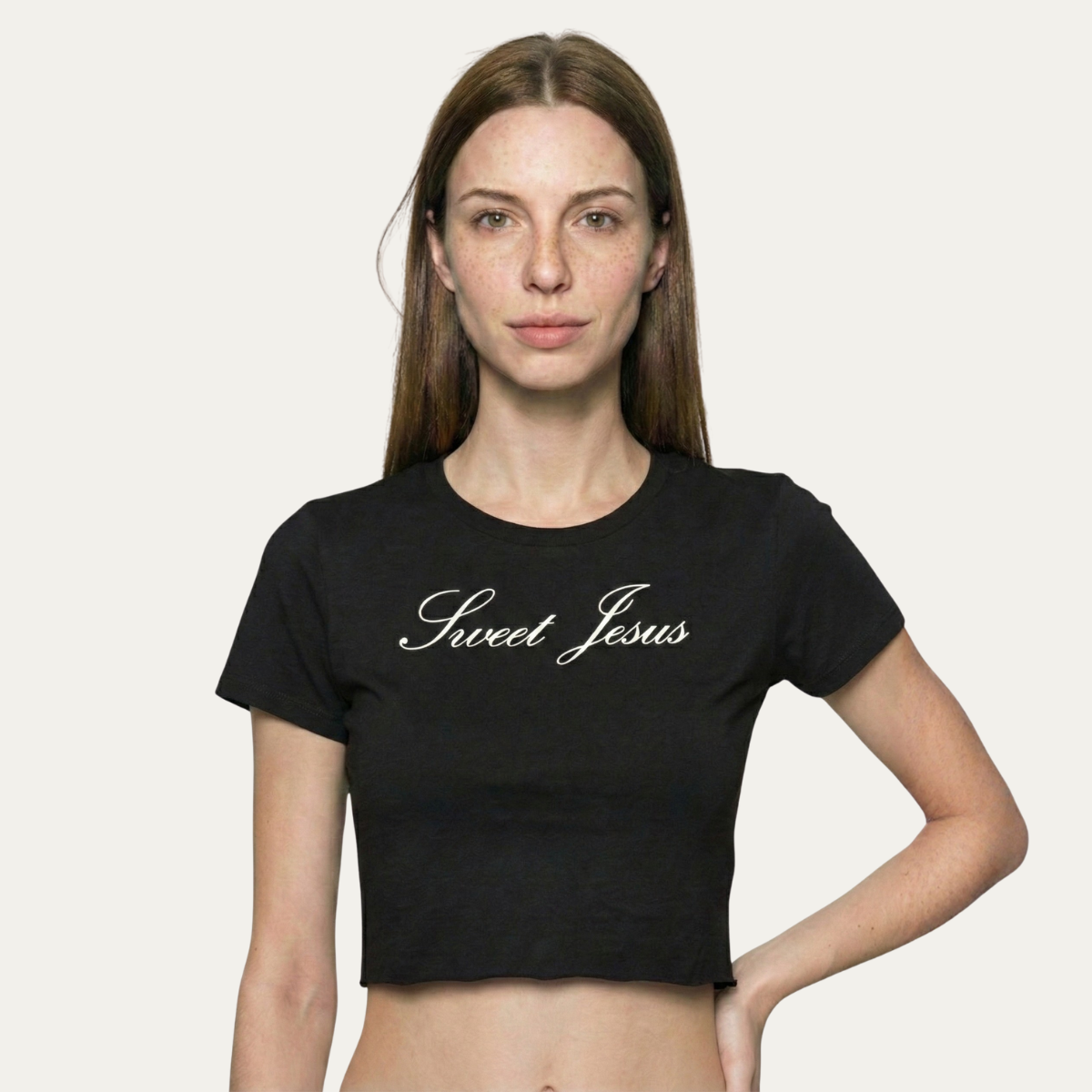 "Sweet Jesus" Baby Tee [Black]