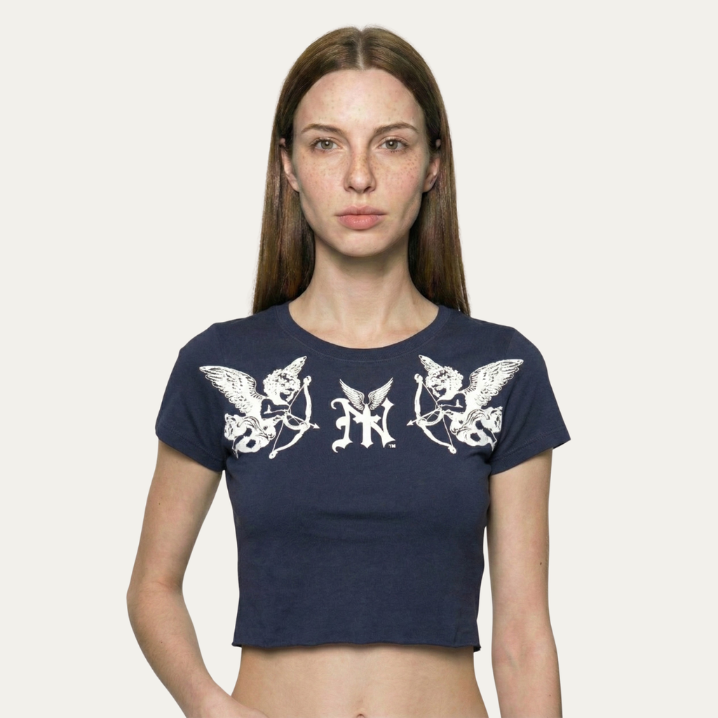 "East Wing" Baby Tee [Navy]