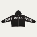 "Faith Over Fear" Zip-Up Hoodie [Black]