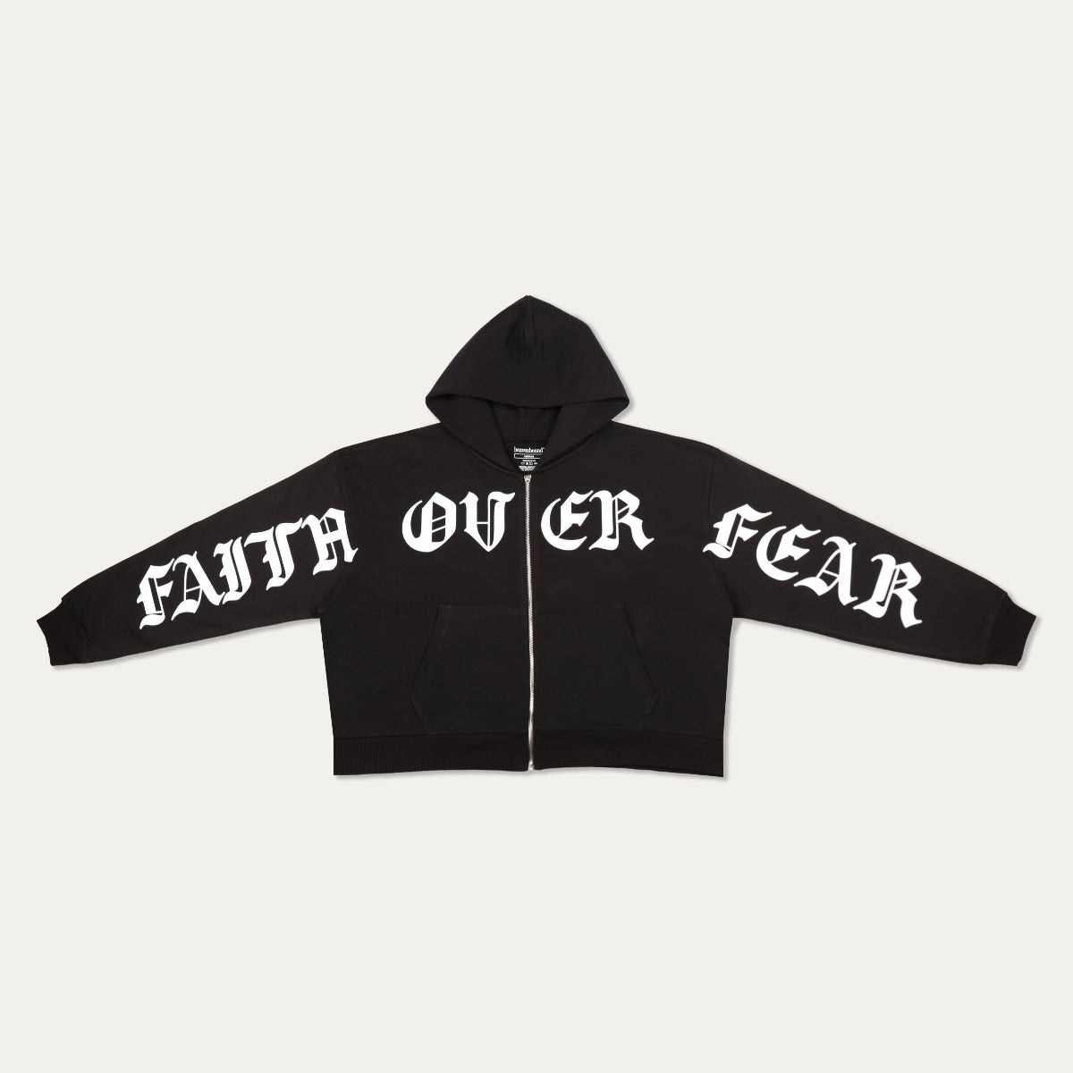"Faith Over Fear" Zip-Up Hoodie [Black]