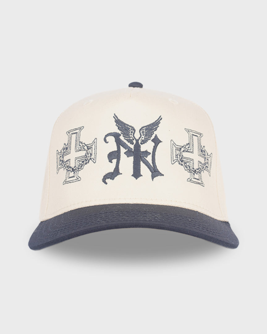 "East Wing" Snapback Hat [Ivory / Navy]